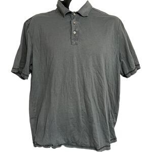 Tommy Bahama Polo Shirt Mens Size L Gray Short Sleeve Cotton Blend Casual FLAW